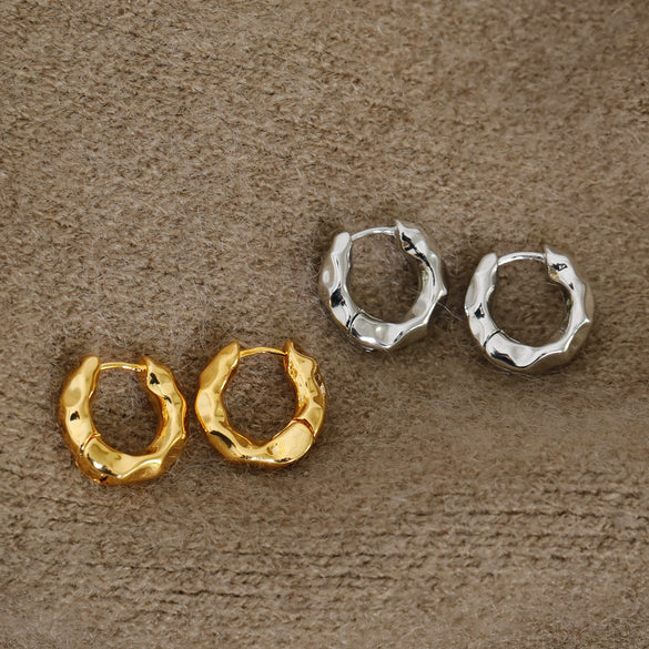 Wholesale Women's Alloy Light Luxury Geometric Irregular Circle Metal Earrings With Electroplating