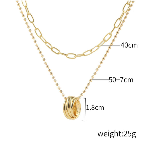 Wholesale Women's Alloy Love Shaped Necklace With Geometric Pattern And Electroplated Treatment Box Chain Style