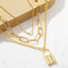 Wholesale Women's Alloy Love Shaped Necklace With Geometric Pattern And Electroplated Treatment Box Chain Style