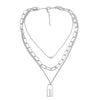 Wholesale Women's Alloy Love Shaped Necklace With Geometric Pattern And Electroplated Treatment Box Chain Style
