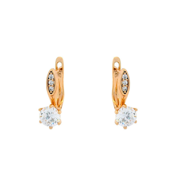 Wholesale Women's Alloy Micropaved Zircon Geometric Earrings With Electroplating Design