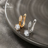 Wholesale Women's Alloy Micropaved Zircon Geometric Earrings With Electroplating Design