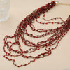 Wholesale Women's Alloy Multi Layer Red Beads Tassel Necklace With Geometric Pattern And Snake Bone Chain