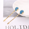 Wholesale Women's Alloy Natural Style Ocean Series Shell Starfish Conch Hairpin Electroplated Oneword Clip Headwear