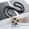 Wholesale Women's Alloy Necklace With Goldplated Artificial Gemstones And Semiprecious Stones Drop Shape Pendant For Autumn And Winter Electroplated Design