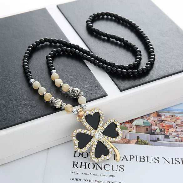 Wholesale Women's Alloy Necklace With Goldplated Artificial Gemstones And Semiprecious Stones Drop Shape Pendant For Autumn And Winter Electroplated Design