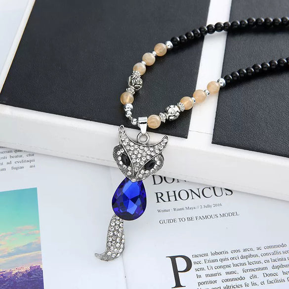 Wholesale Women's Alloy Necklace With Goldplated Artificial Gemstones And Semiprecious Stones Drop Shape Pendant For Autumn And Winter Electroplated Design