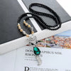 Wholesale Women's Alloy Necklace With Goldplated Artificial Gemstones And Semiprecious Stones Drop Shape Pendant For Autumn And Winter Electroplated Design