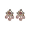 Wholesale Women's Alloy Needle Square Zircon Pearl Tassel Earrings With Real Gold Electroplated And Geometric Style