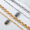 Wholesale Women's Alloy Ochain Natural Stone Pendant Necklace With Geometric Style