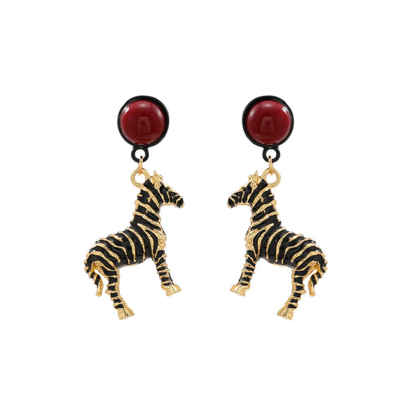 Wholesale Women's Alloy Oil Drop Animal Zodiac Pendant Earrings Fashion Retro Style