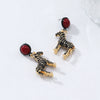 Wholesale Women's Alloy Oil Drop Animal Zodiac Pendant Earrings Fashion Retro Style