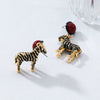 Wholesale Women's Alloy Oil Drop Animal Zodiac Pendant Earrings Fashion Retro Style