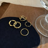 Wholesale Women's Alloy Open Ring Set With Geometric Design And Electroplating Treatment