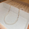 Wholesale Women's Alloy Pearl Geometric Irregular Chain Necklace With Electroplating Treatment