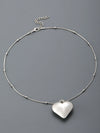 Wholesale Women's Alloy Pearl Necklace With Heart Shape And Electroplating Design