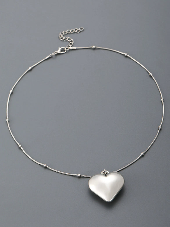 Wholesale Women's Alloy Pearl Necklace With Heart Shape And Electroplating Design