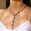 Wholesale Women's Alloy Pearl Necklace With Heart Shape And Electroplating Design