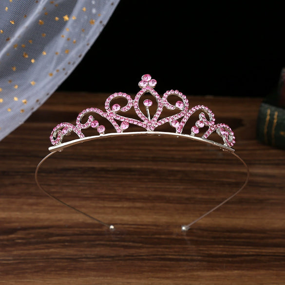 Wholesale Women's Alloy Rhinestone Crown Hairband Headdress Jewelry With Electroplating