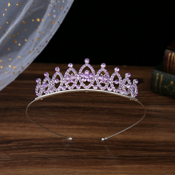 Wholesale Women's Alloy Rhinestone Crown Hairband Headdress Jewelry With Electroplating