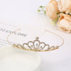 Wholesale Women's Alloy Rhinestone Crown Headwear With Electroplating For Wedding And Cake Decoration