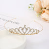 Wholesale Women's Alloy Rhinestone Crown Headwear With Electroplating For Wedding And Cake Decoration