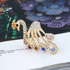 Wholesale Women's Alloy Ring With Diamond Peacock And Rhinestone Animal Pattern Jewelry