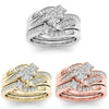 Wholesale Women's Alloy Ring With Flower Pattern And Electroplating Treatment Set With Diamond And Micro Zircon