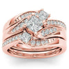 Wholesale Women's Alloy Ring With Flower Pattern And Electroplating Treatment Set With Diamond And Micro Zircon