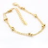 Wholesale Women's Alloy Round Bead Doublelayer Chain Anklets