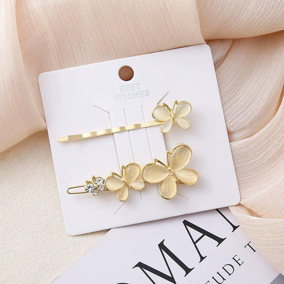 Wholesale Women's Alloy Side Clip With Electroplating Craft And Plants Flowers Style