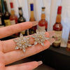 Wholesale Women's Alloy 925 Silver Electroplated Rhinestone Flower Earrings Light Luxury Niche Design