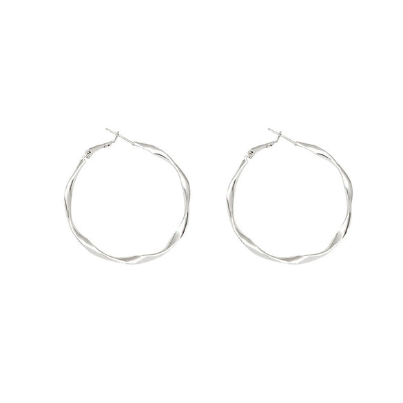 Wholesale Women's Alloy 925 Silver Needle Geometric Big Circle Irregular Earrings With Electroplating Treatment