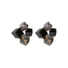 Wholesale Women's Alloy Silver Needle Geometric Earrings Set With Black Crystal High End Luxury Style