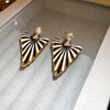 Wholesale Women's Alloy Silver Needle Geometric Earrings Set With Black Crystal High End Luxury Style