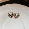 Wholesale Women's Alloy Silver Needle Geometric Earrings Set With Black Crystal High End Luxury Style