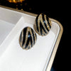 Wholesale Women's Alloy Silver Needle Geometric Earrings Set With Black Crystal High End Luxury Style