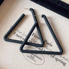 Wholesale Women's Alloy Silver Needle Geometric Earrings Set With Black Crystal High End Luxury Style