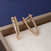Wholesale Women's Alloy Simple Geometric Vshaped Earrings With Letters Numbers Text Electroplated