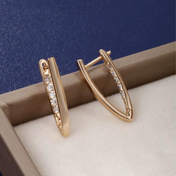 Wholesale Women's Alloy Simple Geometric Vshaped Earrings With Letters Numbers Text Electroplated