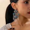 Wholesale Women's Alloy Stainless Steel Electroplated Flower Shape Long Tassel Earrings Accessories