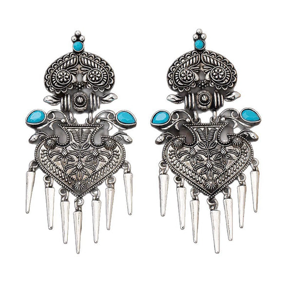 Wholesale Women's Alloy Stainless Steel Electroplated Flower Shape Long Tassel Earrings Accessories