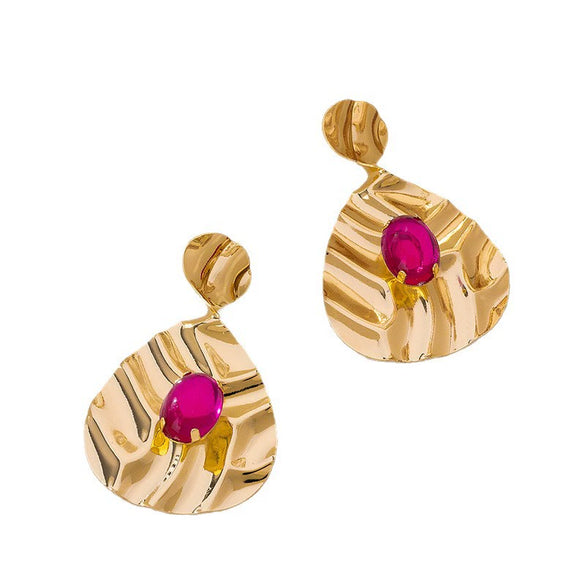Wholesale Women's Alloy Stainless Steel Electroplated Geometric Earrings Minimalist Versatile Style