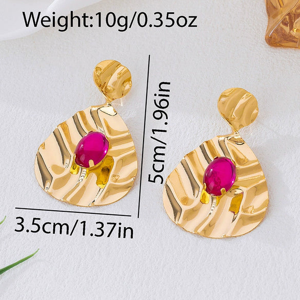 Wholesale Women's Alloy Stainless Steel Electroplated Geometric Earrings Minimalist Versatile Style