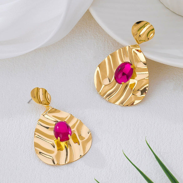 Wholesale Women's Alloy Stainless Steel Electroplated Geometric Earrings Minimalist Versatile Style