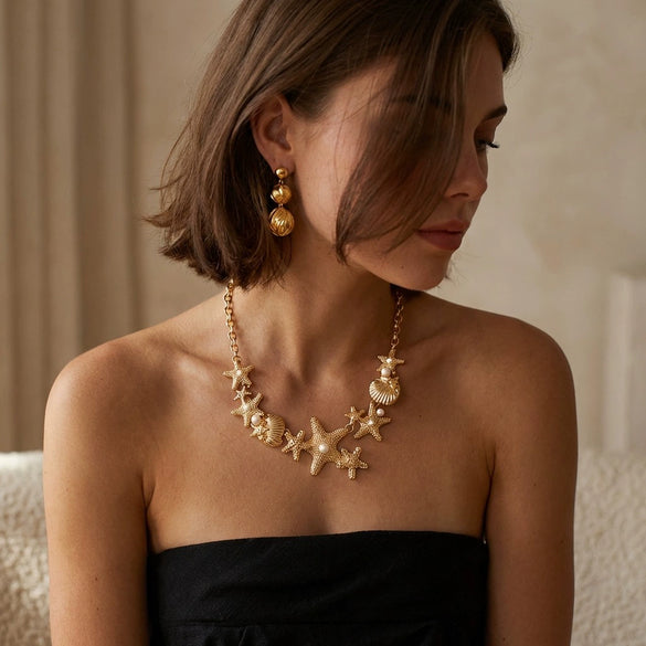 Wholesale Women's Alloy Star Shape Electroplated Necklace With Regular Chain Casual Minimalist Style