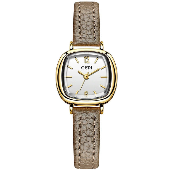 Wholesale Women's Alloy Super Fiber Strap Square Dial Quartz Watch In Retro Style