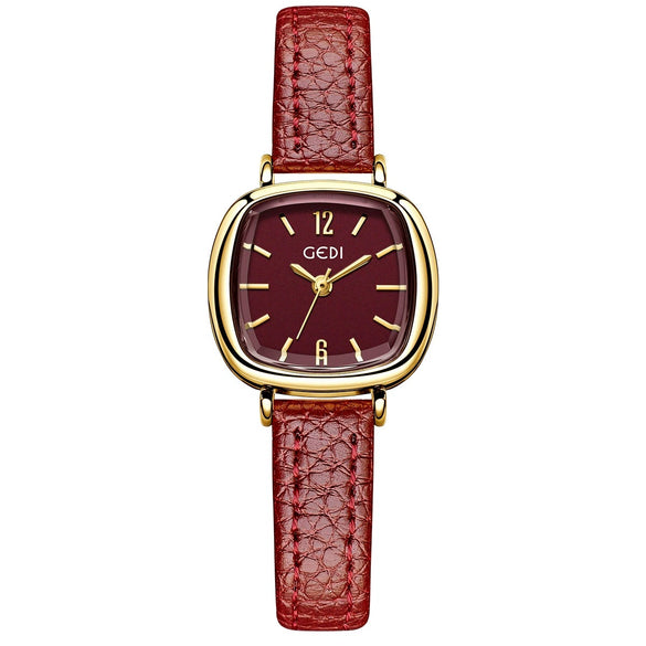 Wholesale Women's Alloy Super Fiber Strap Square Dial Quartz Watch In Retro Style