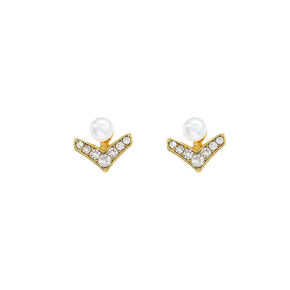 Wholesale Women's Alloy Vshaped Earrings With Letters Numbers Text Pattern And Electroplating