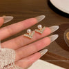Wholesale Women's Alloy Vshaped Earrings With Letters Numbers Text Pattern And Electroplating